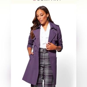 VINTAGE Y2K Purple New York & Co. Trench Coat - Size XS